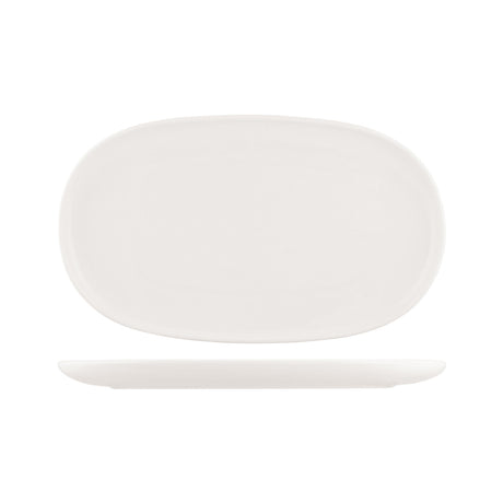 Oval plate - 405mm, Snow, Moda Porcelain from Moda Porcelain. made out of Porcelain and sold in boxes of 3. Hospitality quality at wholesale price with The Flying Fork!