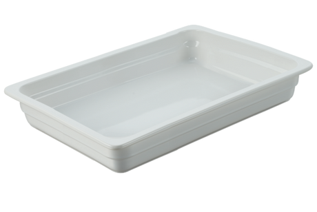 Rectangular Porcelain Insert - GN 2-3 from Chef Inox. made out of Porcelain and sold in boxes of 1. Hospitality quality at wholesale price with The Flying Fork!