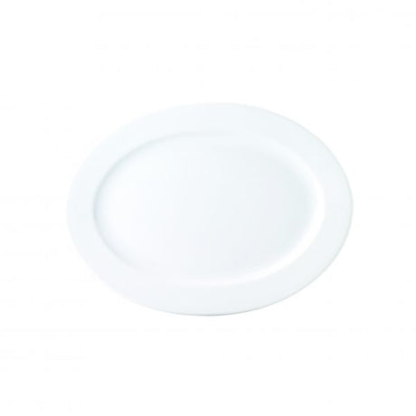 Rim Shape Oval Platter (4005) - 480mm, Chelsea from Royal Porcelain. made out of Porcelain and sold in boxes of 6. Hospitality quality at wholesale price with The Flying Fork!