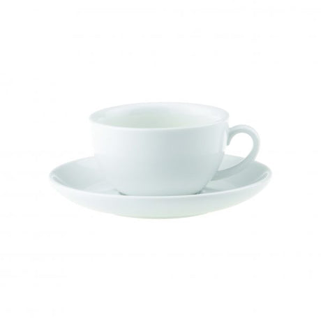 Saucer For 94162 - 160mm, Chelsea from Royal Porcelain. made out of Porcelain and sold in boxes of 48. Hospitality quality at wholesale price with The Flying Fork!
