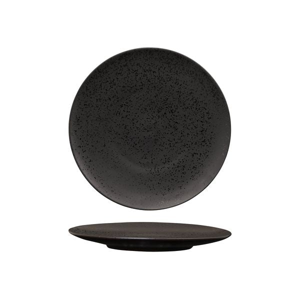 Round Coupe Plate - 225mm, Lava Black from Luzerne. made out of Ceramic and sold in boxes of 6. Hospitality quality at wholesale price with The Flying Fork!