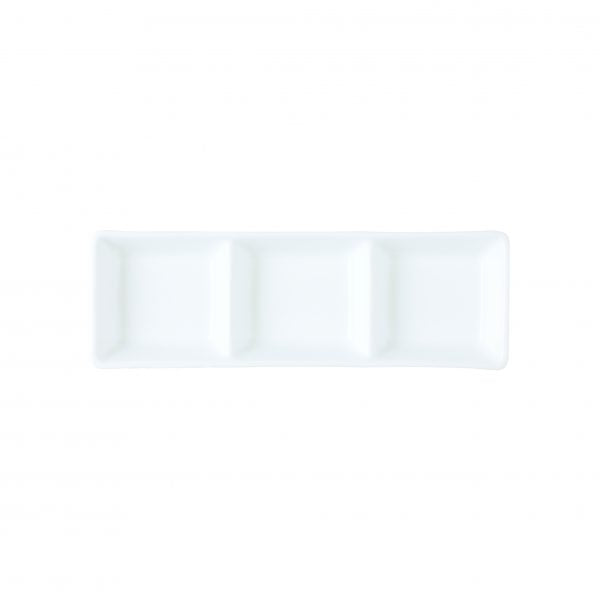Sauce Dish With 3 Compartments - 185x60mm, Chelsea from Royal Porcelain. made out of Porcelain and sold in boxes of 48. Hospitality quality at wholesale price with The Flying Fork!