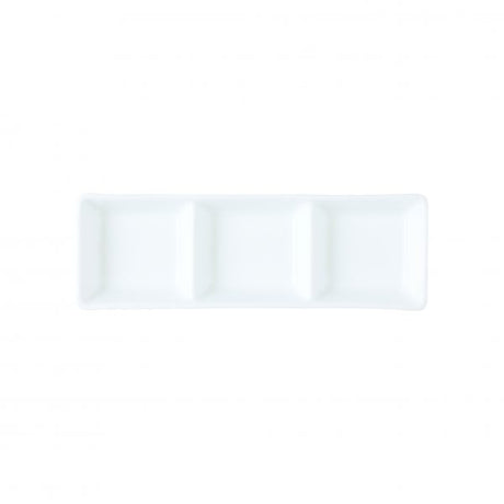 Sauce Dish With 3 Compartments - 185x60mm, Chelsea from Royal Porcelain. made out of Porcelain and sold in boxes of 48. Hospitality quality at wholesale price with The Flying Fork!