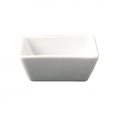 Square Sauce Dish - 70mm, Chelsea from Royal Porcelain. made out of Porcelain and sold in boxes of 72. Hospitality quality at wholesale price with The Flying Fork!