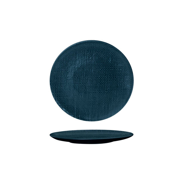 ROUND PLATE - FLAT, 180mm , MATT BLUE from Luzerne. Textured, made out of Ceramic and sold in boxes of 6. Hospitality quality at wholesale price with The Flying Fork!