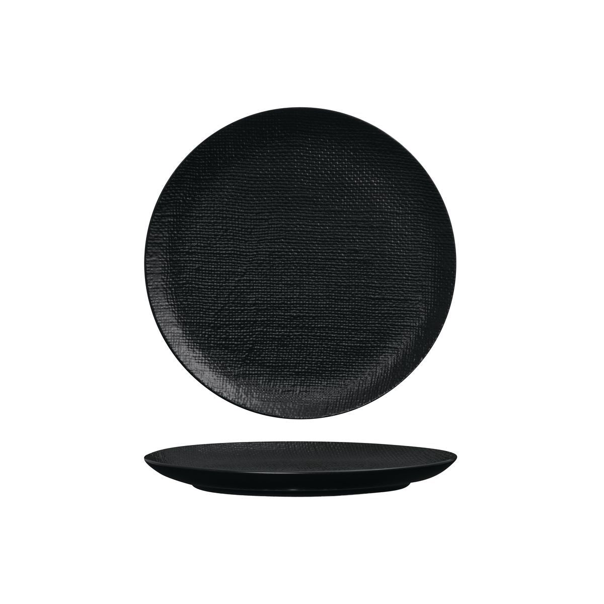 Round Plate - Flat, 210mm, Matt Black: Pack of 6