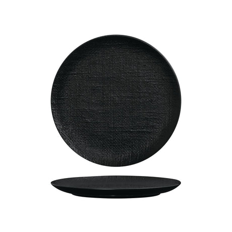 ROUND PLATE - FLAT, 260mm , MATT BLACK from Luzerne. made out of Ceramic and sold in boxes of 4. Hospitality quality at wholesale price with The Flying Fork!