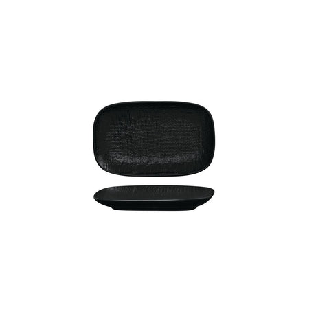 RECTANGULAR SHARE PLATE-175mm, MATT BLACK from Luzerne. made out of Ceramic and sold in boxes of 6. Hospitality quality at wholesale price with The Flying Fork!