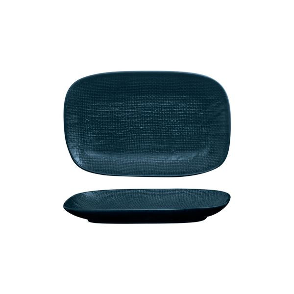RECTANGULAR SHARE PLATE-265mm, MATT BLUE from Luzerne. Textured, made out of Ceramic and sold in boxes of 4. Hospitality quality at wholesale price with The Flying Fork!