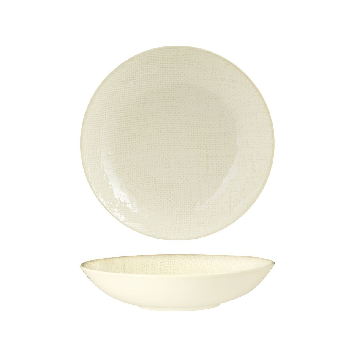 SHARE BOWL-230mm , REACTIVE WHITE from Luzerne. Textured, made out of Ceramic and sold in boxes of 1. Hospitality quality at wholesale price with The Flying Fork!