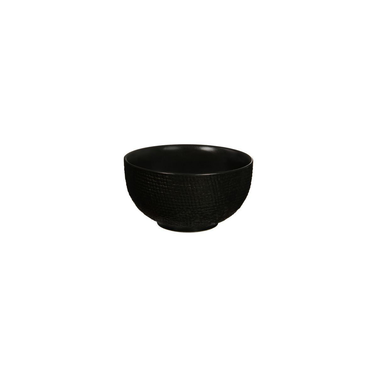 ROUND BOWL-110mm , MATT BLACK from Luzerne. Textured, made out of Ceramic and sold in boxes of 6. Hospitality quality at wholesale price with The Flying Fork!