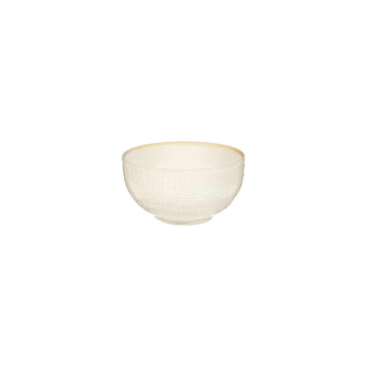 ROUND BOWL-110mm , REACTIVE WHITE from Luzerne. Textured, made out of Ceramic and sold in boxes of 6. Hospitality quality at wholesale price with The Flying Fork!