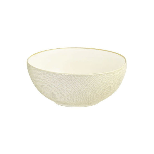 ROUND BOWL-190mm , REACTIVE WHITE from Luzerne. Textured, made out of Ceramic and sold in boxes of 4. Hospitality quality at wholesale price with The Flying Fork!