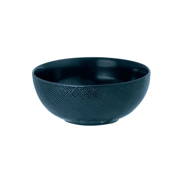Round Bowl - 190mm, Linen Navy Blue, Luzerne from Luzerne. Textured, made out of Ceramic and sold in boxes of 24. Hospitality quality at wholesale price with The Flying Fork!