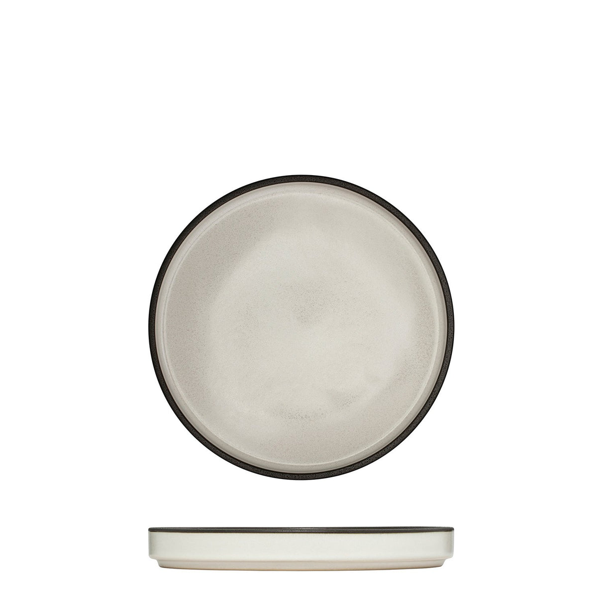 Round Stackable Plate - 160Mm, Dusted White from Luzerne. Textured, made out of Ceramic and sold in boxes of 6. Hospitality quality at wholesale price with The Flying Fork!
