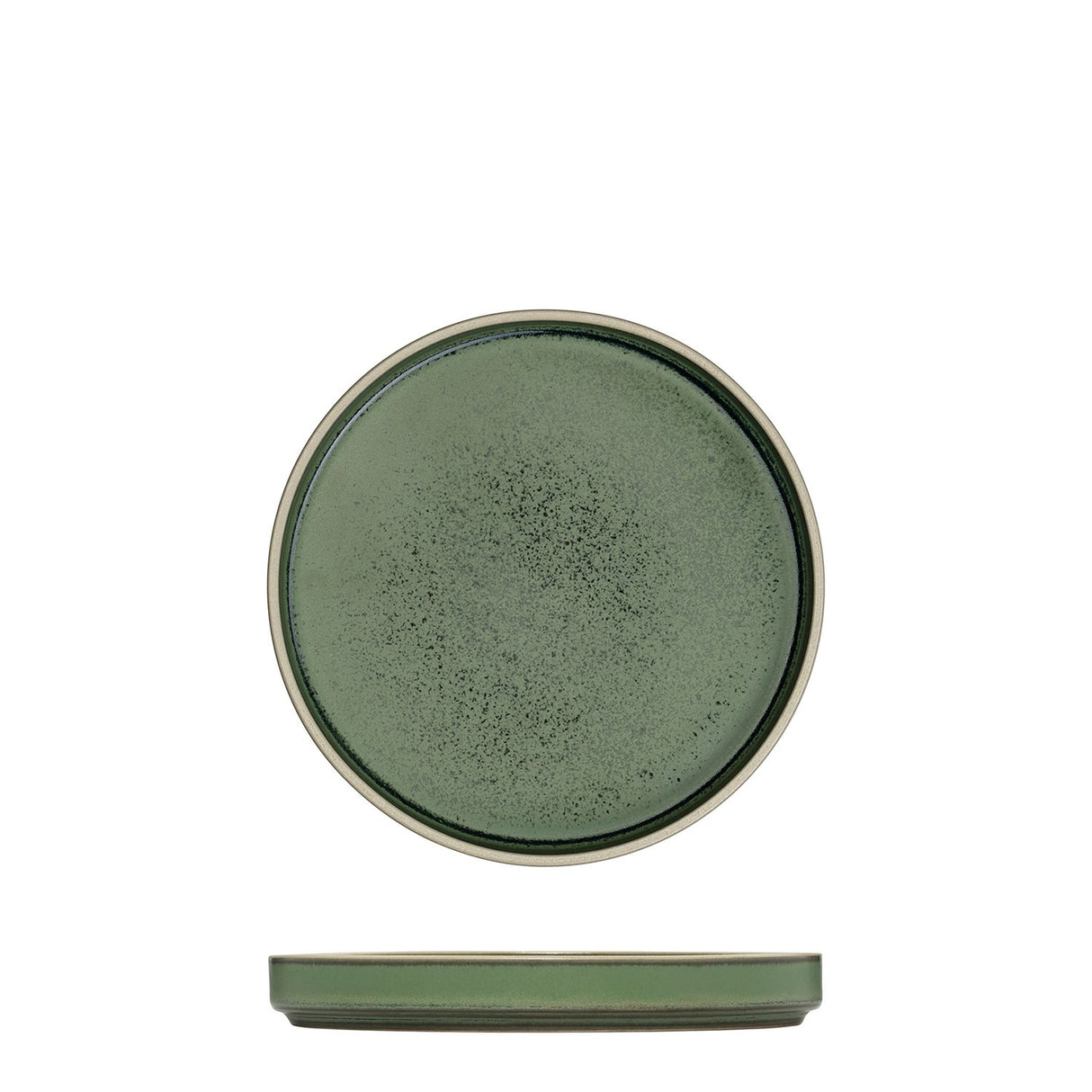 Round Stackable Plate - 160mm, Smokey Basil from Luzerne. Matt Finish, pack of 6. Sold at wholesale price.