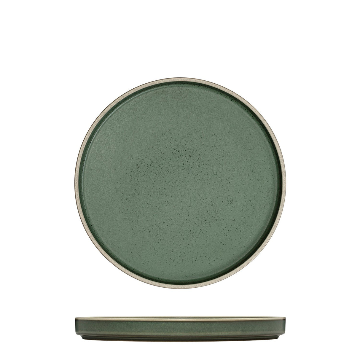 Round Stackable Plate - 200Mm, Smokey Basil from Luzerne. Matt Finish, made out of Ceramic and sold in boxes of 6. Hospitality quality at wholesale price with The Flying Fork!
