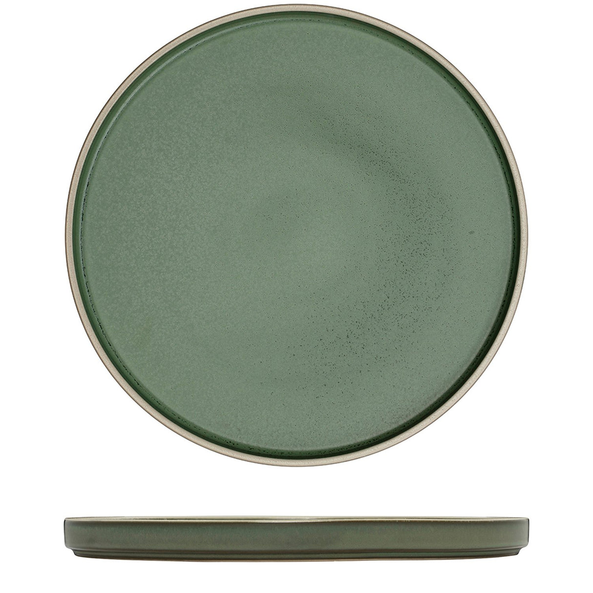 Round Stackable Plate - 270Mm, Smokey Basil from Luzerne. Matt Finish, made out of Ceramic and sold in boxes of 3. Hospitality quality at wholesale price with The Flying Fork!