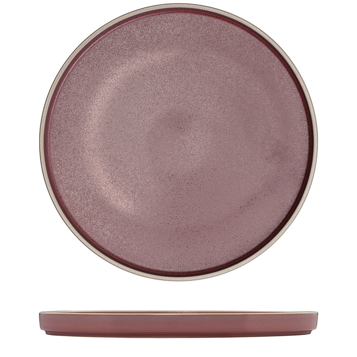 Round Stackable Plate - 270Mm, Smokey Plum from Luzerne. Matt Finish, made out of Ceramic and sold in boxes of 3. Hospitality quality at wholesale price with The Flying Fork!