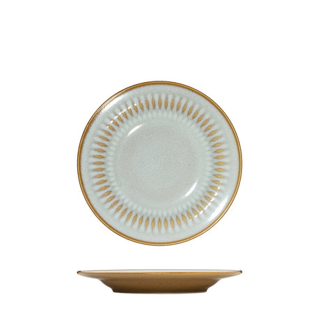 Round Rim Plate - 210Mm, Almond from Luzerne. Textured, made out of Ceramic and sold in boxes of 6. Hospitality quality at wholesale price with The Flying Fork!