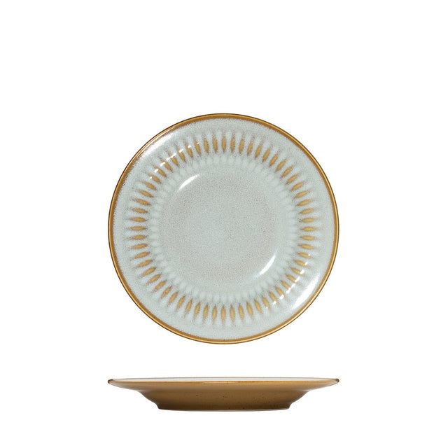 Round Rim Plate - 210Mm, Almond from Luzerne. Textured, made out of Ceramic and sold in boxes of 6. Hospitality quality at wholesale price with The Flying Fork!