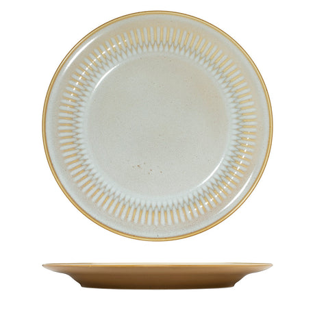 Round Rim Plate - 270Mm, Almond from Luzerne. made out of Ceramic and sold in boxes of 4. Hospitality quality at wholesale price with The Flying Fork!