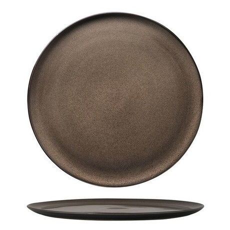 Pizza Plate - 320mm, Chestnut from Luzerne. Textured, made out of Ceramic and sold in boxes of 1. Hospitality quality at wholesale price with The Flying Fork!