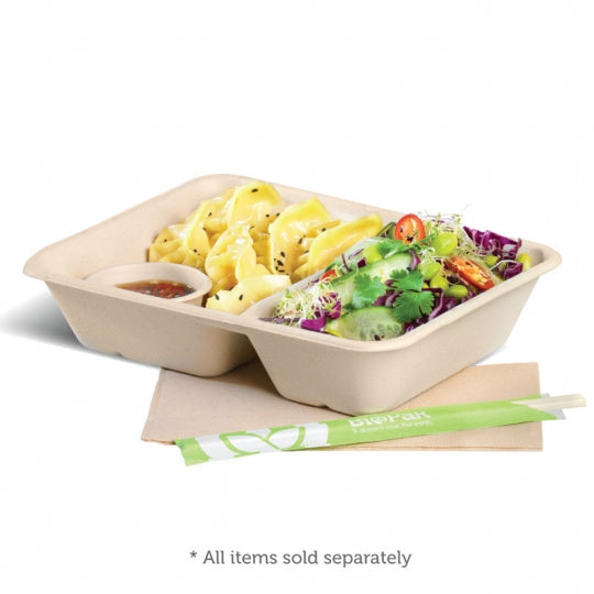 2 compartment base - 240x180x50mm - 530/380ml - natural - Carton of 500 units