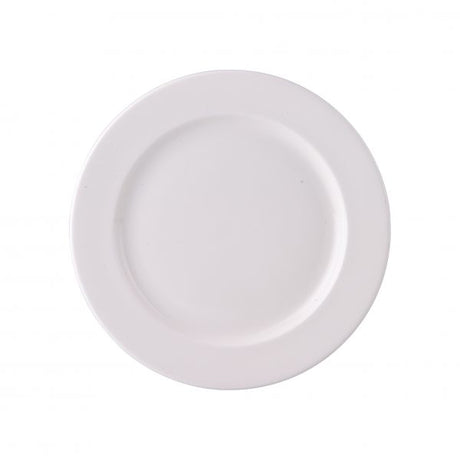 Rim Shape Round Plate (B1004) - 190mm, Ascot from Royal Bone China. made out of Bone China and sold in boxes of 12. Hospitality quality at wholesale price with The Flying Fork!