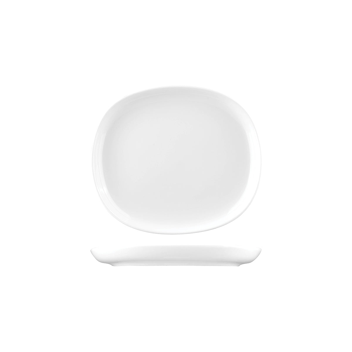 Oval Coupe Plate - 200x175mm, Ora White from Sango. made out of Ceramic and sold in boxes of 1. Hospitality quality at wholesale price with The Flying Fork!