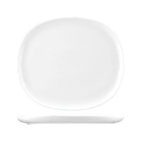 Oval Coupe Plate - 335x295mm, Ora White from Sango. made out of Ceramic and sold in boxes of 6. Hospitality quality at wholesale price with The Flying Fork!