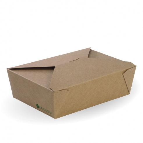 Large lunch box - 197 x 140 x 64mm - Box of 200 from BioPak. Compostable, made out of FSC�� certified paper and sold in boxes of 1. Hospitality quality at wholesale price with The Flying Fork!