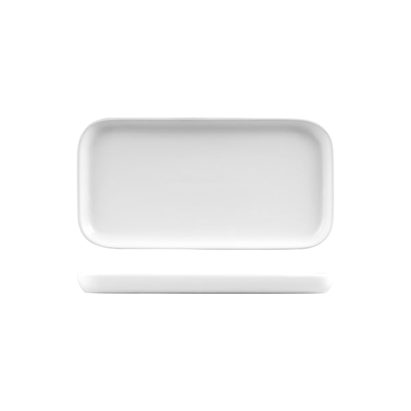 Rectangular Tray - 250x130x20mm, Servire, Bianco from Bevande. Matt Finish, made out of Porcelain and sold in boxes of 4. Hospitality quality at wholesale price with The Flying Fork!