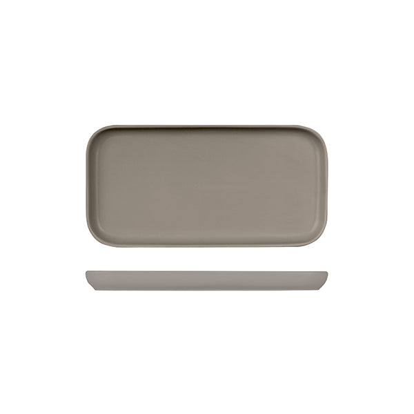 Rectangular Tray - 250x130x20mm, Servire, Stone from Bevande. Matt Finish, made out of Porcelain and sold in boxes of 4. Hospitality quality at wholesale price with The Flying Fork!