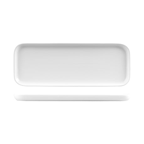 Rectangular Tray - 350x130x20mm, Servire, Bianco from Bevande. Matt Finish, made out of Porcelain and sold in boxes of 4. Hospitality quality at wholesale price with The Flying Fork!