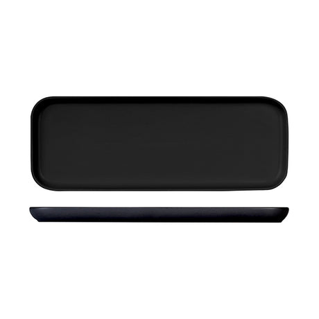 Rectangular Tray - 350x130x20mm, Servire, Raven from Bevande. Matt Finish, made out of Porcelain and sold in boxes of 4. Hospitality quality at wholesale price with The Flying Fork!