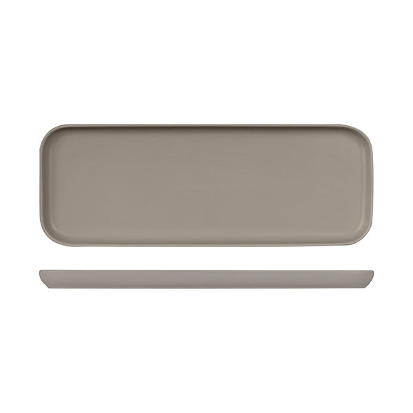 Rectangular Tray - 350x130x20mm, Servire, Stone from Bevande. Matt Finish, made out of Porcelain and sold in boxes of 4. Hospitality quality at wholesale price with The Flying Fork!