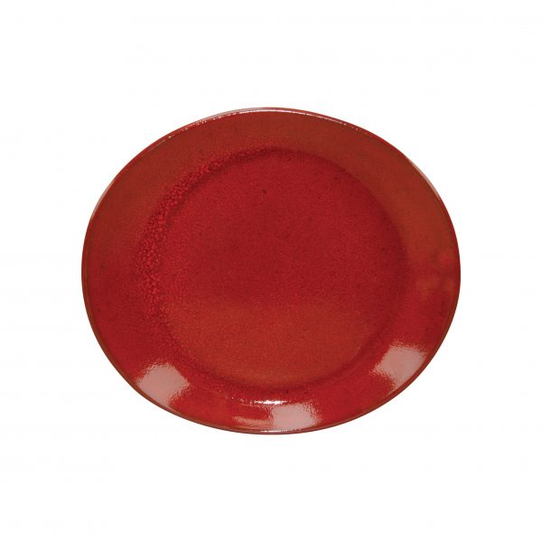 Oval Plate - 210x190mm, Reactive, Artistica, Red from tablekraft. made out of Stoneware and sold in boxes of 4. Hospitality quality at wholesale price with The Flying Fork!