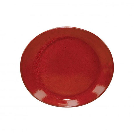 Oval Plate - 210x190mm, Reactive, Artistica, Red from tablekraft. made out of Stoneware and sold in boxes of 4. Hospitality quality at wholesale price with The Flying Fork!