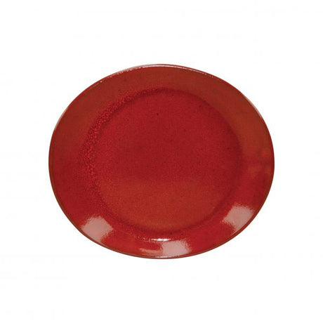 Oval Plate - 295x250mm, Reactive, Artistica, Red from tablekraft. made out of Stoneware and sold in boxes of 4. Hospitality quality at wholesale price with The Flying Fork!