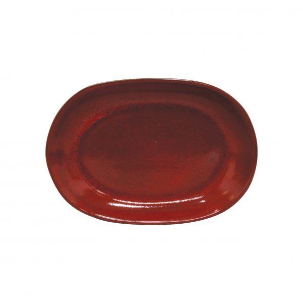 Oval Serving Platter - 305x210mm, Artistica, Reactive Red from tablekraft. made out of Stoneware and sold in boxes of 1. Hospitality quality at wholesale price with The Flying Fork!