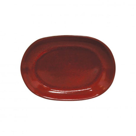 Oval Serving Platter - 305x210mm, Artistica, Reactive Red from tablekraft. made out of Stoneware and sold in boxes of 1. Hospitality quality at wholesale price with The Flying Fork!