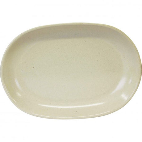 Oval Serving Platter - 305x210mm, Artistica, Sand from tablekraft. made out of Stoneware and sold in boxes of 1. Hospitality quality at wholesale price with The Flying Fork!