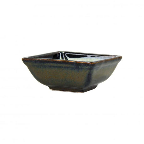 Square Sauce Dish - 80x80x35mm, Artistica, Reactive Brown from tablekraft. made out of Stoneware and sold in boxes of 6. Hospitality quality at wholesale price with The Flying Fork!