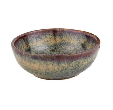 Round Sauce Dish - 80x32mm, Artistica, Reactive Brown from tablekraft. made out of Stoneware and sold in boxes of 4. Hospitality quality at wholesale price with The Flying Fork!