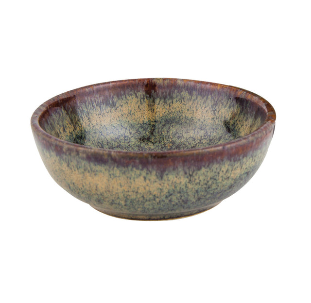Round Sauce Dish - 80x32mm, Artistica, Reactive Brown from tablekraft. made out of Stoneware and sold in boxes of 4. Hospitality quality at wholesale price with The Flying Fork!