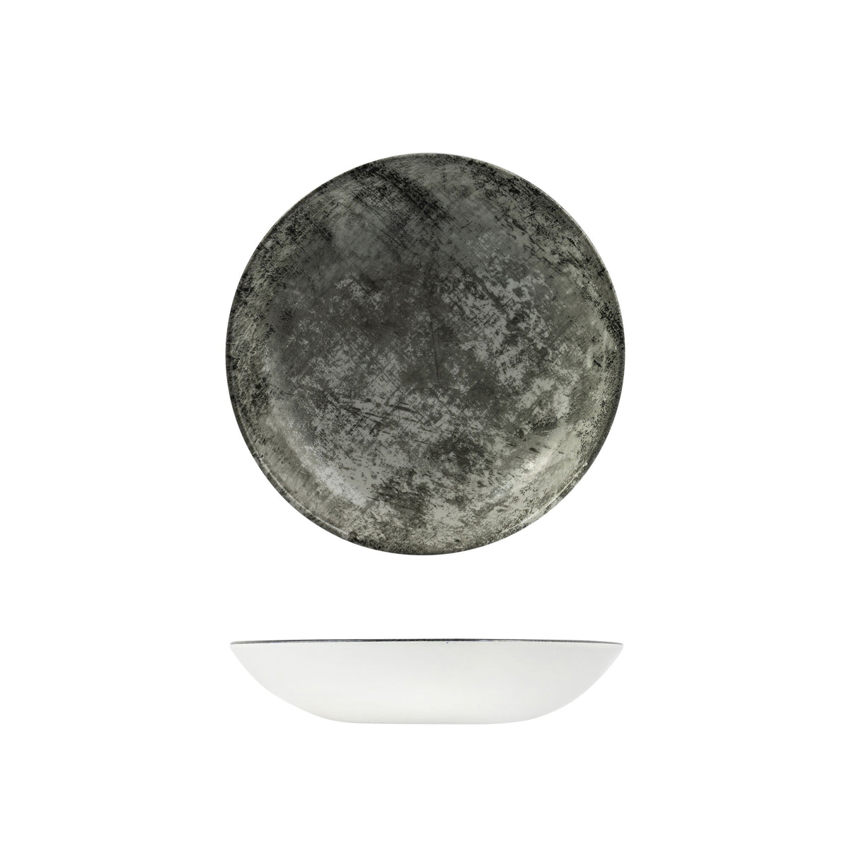 Round Coupe Bowl - 248Mm, Steel Grey from Dudson. Patterned, made out of Ceramic and sold in boxes of 12. Hospitality quality at wholesale price with The Flying Fork!