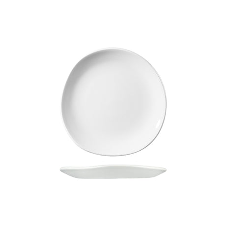 Trace Organic Round Plate - White, 186mm from Churchill. made out of Porcelain and sold in boxes of 12. Hospitality quality at wholesale price with The Flying Fork!