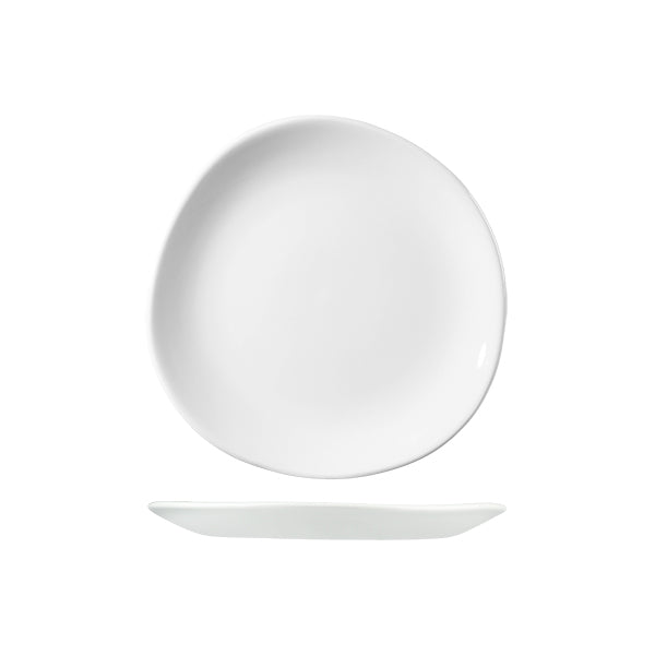 Trace Organic Round Plate - White, 210mm from Churchill. made out of Porcelain and sold in boxes of 12. Hospitality quality at wholesale price with The Flying Fork!
