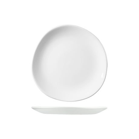 Trace Organic Round Plate - White, 210mm from Churchill. made out of Porcelain and sold in boxes of 12. Hospitality quality at wholesale price with The Flying Fork!